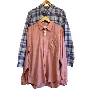 GAP Long Sleeve Button Down Shirts(2) Mens Size XL - Blue Plaid & Red Linen